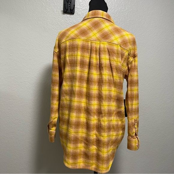 Nordstrom BP Yellow,Brown, & Pink Plaid Button Up Flannel Size XS - Picture 5 of 7